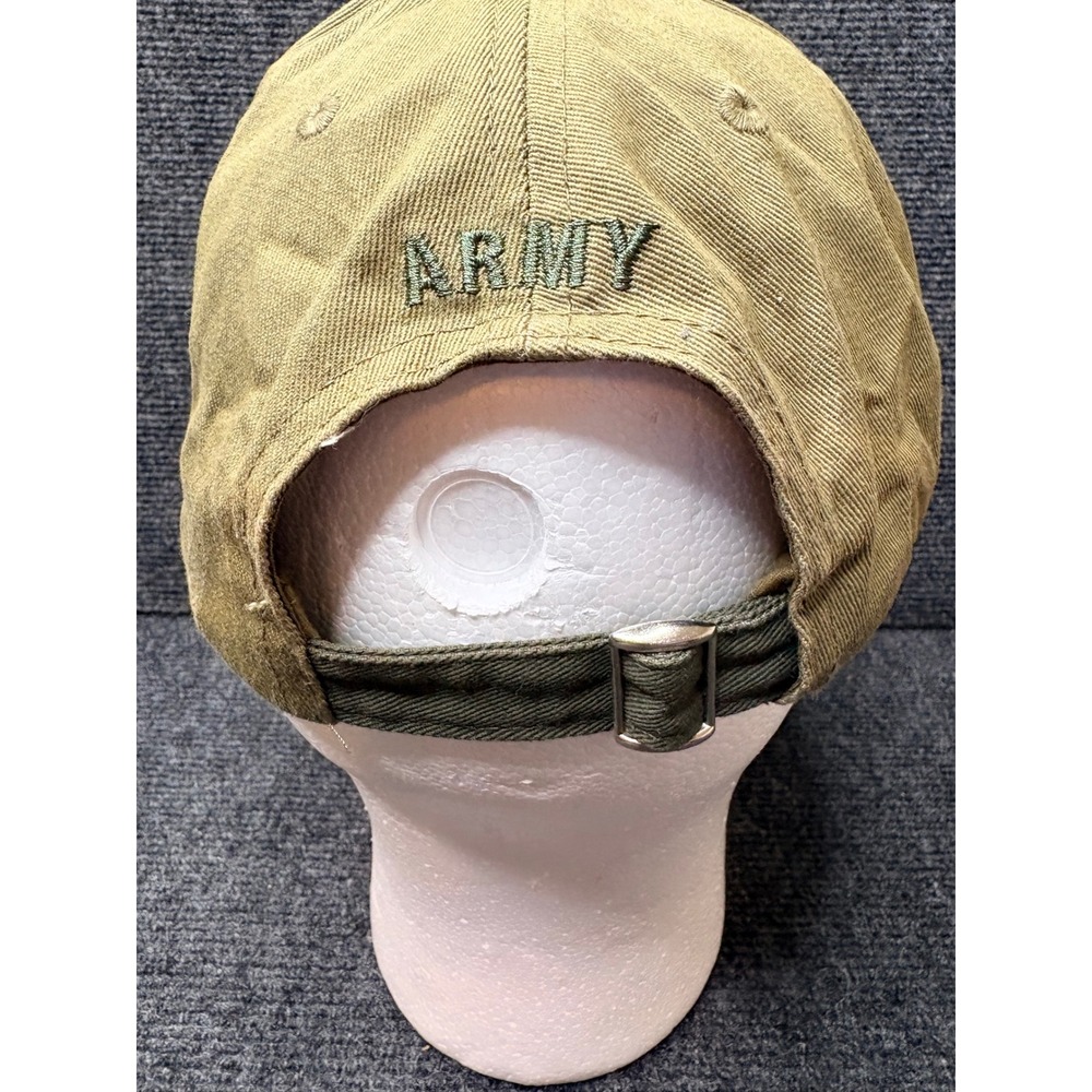 St Louis Cardinal MLB Army Baseball Hat Tan Olive Green Distressed Strapback Cap - Picture 3 of 5